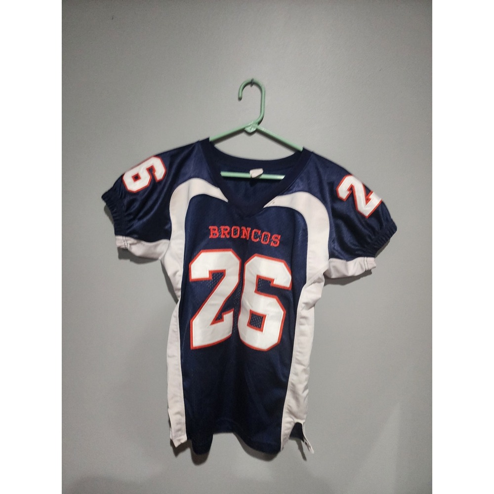 Denver Broncos Youth Football Jersey Navy Blue/white Number 26